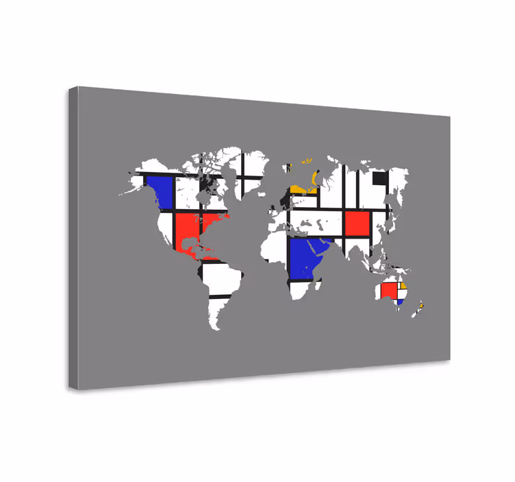 Weltkarte leinwand weltkartenkomposition - TenStickers