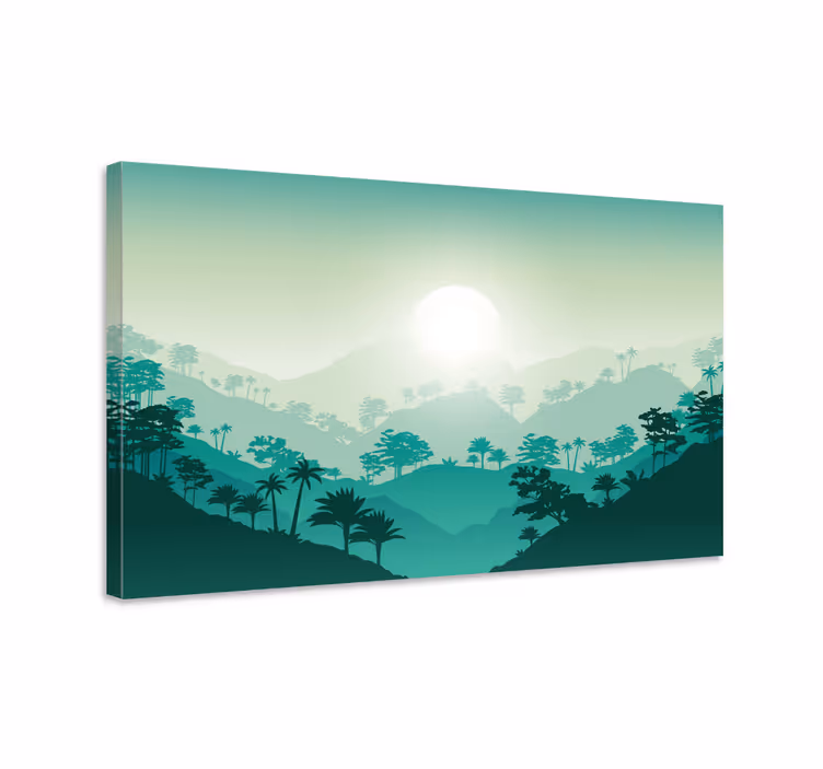 Wandbilder landschaft nebeliger bergaufgang - TenStickers