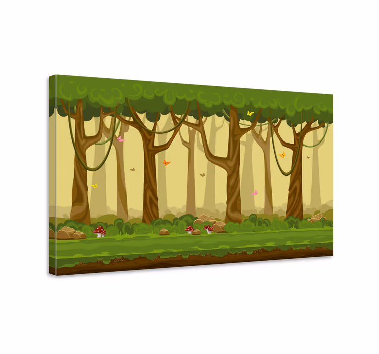 Wandbild baum üppige waldszene - TenStickers