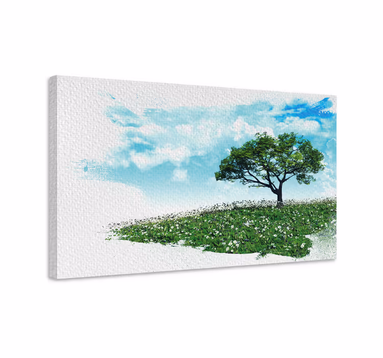 Wandbild baum einsamer grüner baum - TenStickers