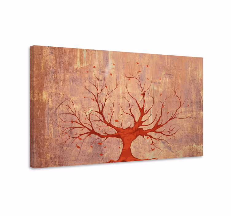 Wandbild Baum Orange strukturiert - TenStickers