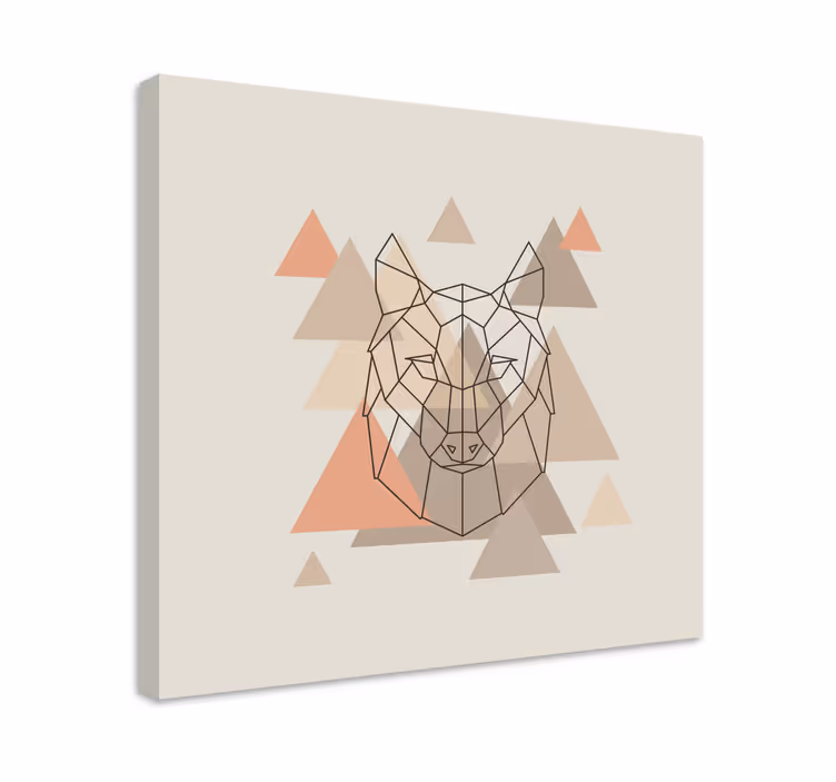 Leinwandbild menschen geometrischer wolfskopf - TenStickers