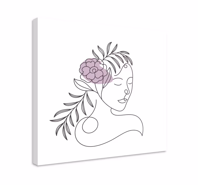 Leinwandbild mit linienz zeichnung gesicht - TenStickers