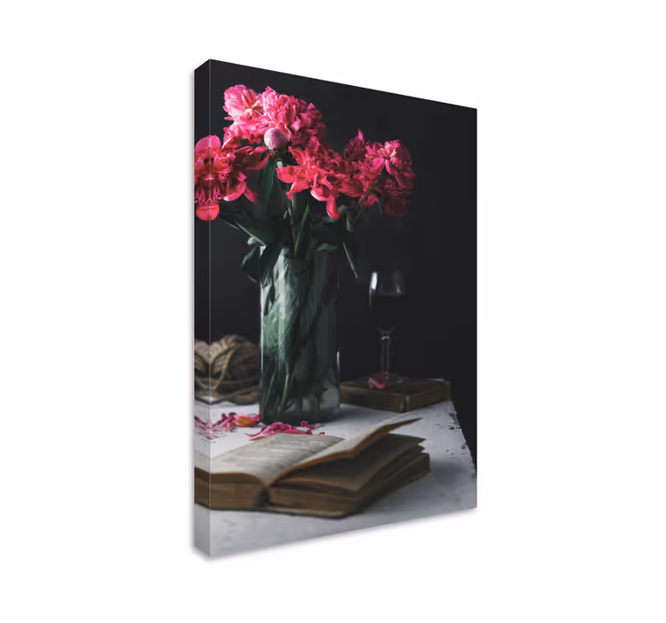 Leinwandbild Obst Weinglas und vase - TenStickers