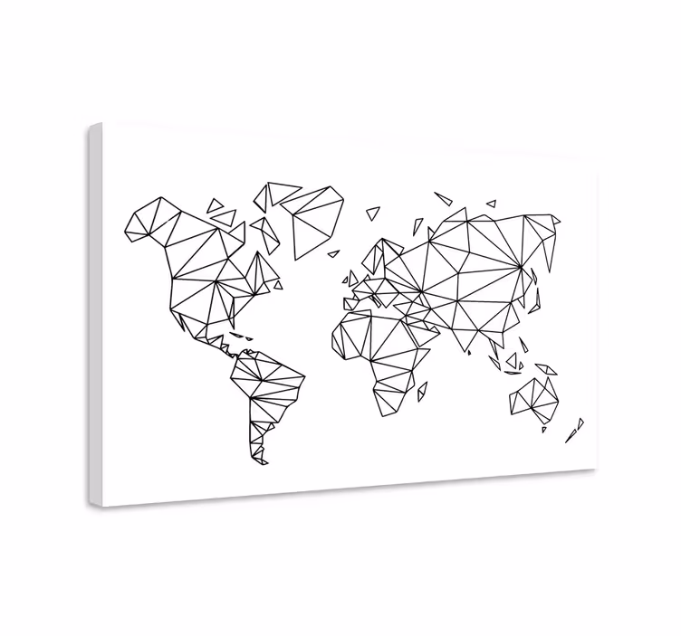 Weltkarte leinwand geometrische universumsumrisse - TenStickers
