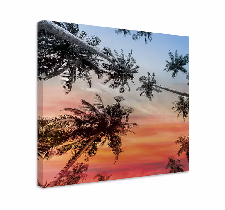 Wandbilder landschaft palmen silhouette - TenStickers