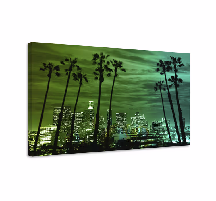 Leinwandbild palmen skyline - TenStickers