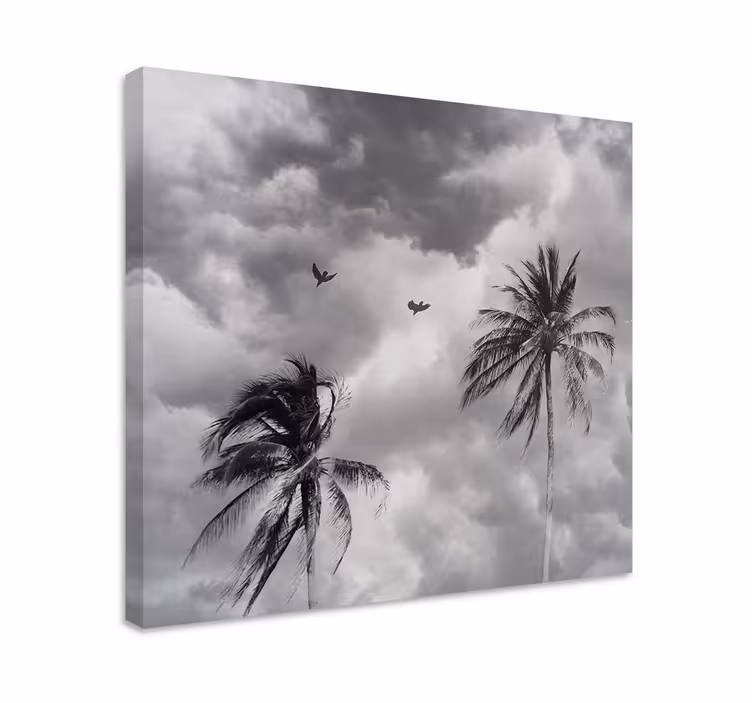 Leinwandbild palmbaum umrisse - TenStickers