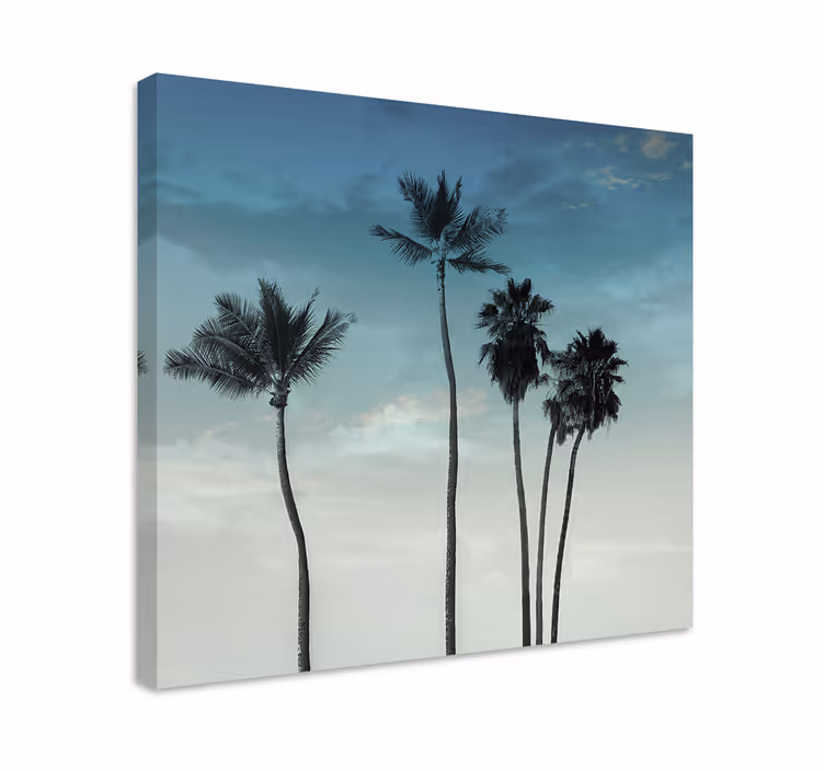 Wandbild baum mit palmen-silhouetten - TenStickers