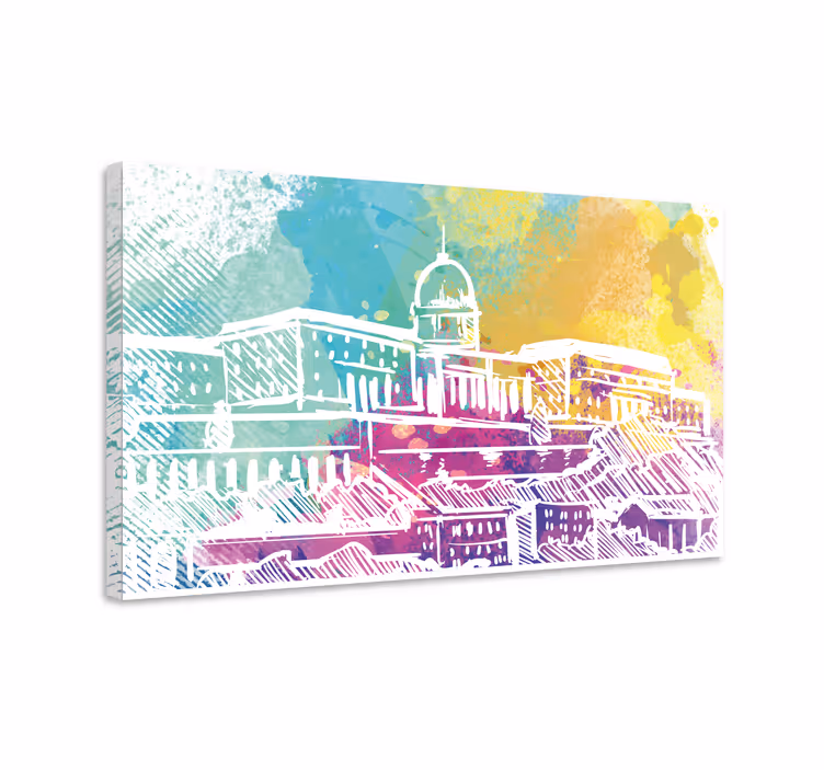 Leinwandbild historische gebäude landschaft - TenStickers
