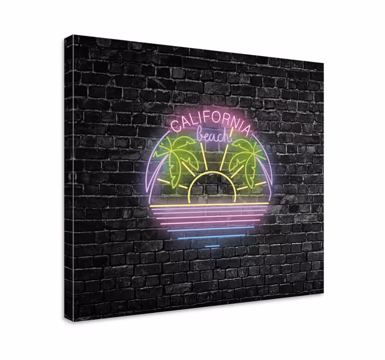 Leinwandbild california beach neon - TenStickers