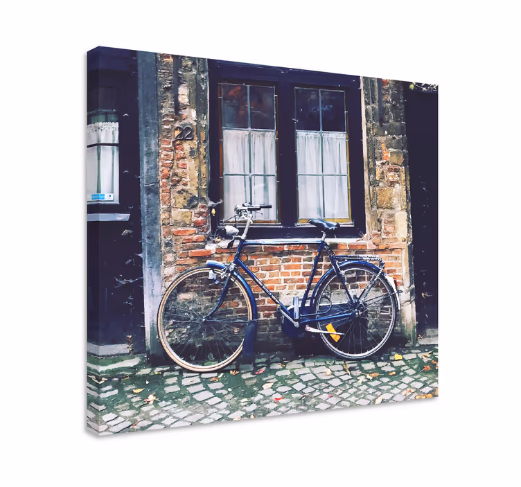 Leinwandbild fahrrad an ziegelmauer - TenStickers