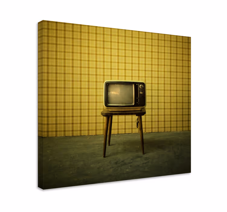 Wandbilder vintage fernsehtisch im retro-stil - TenStickers