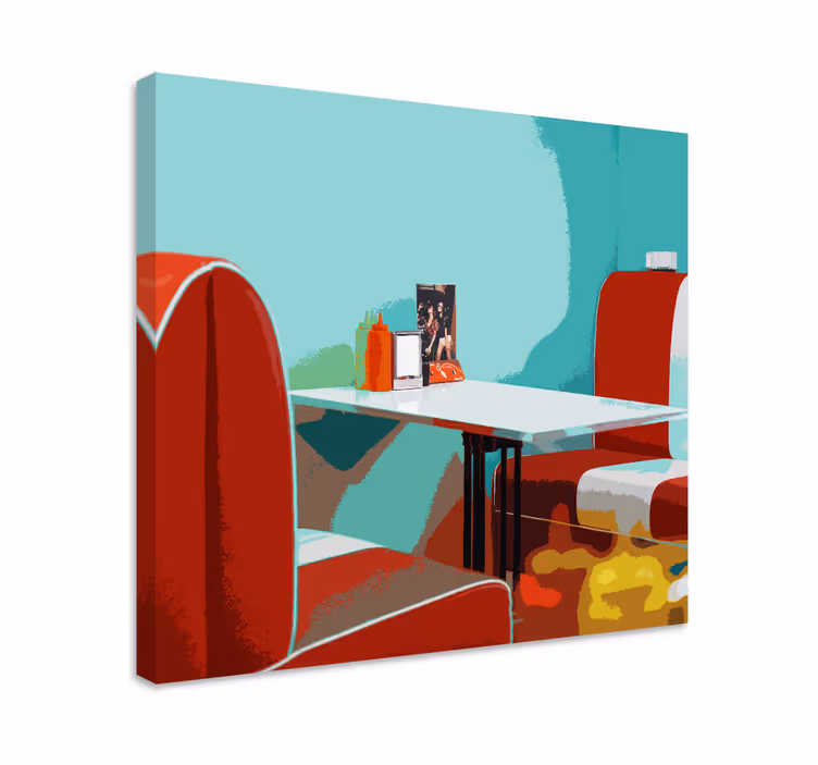 Wandbild Wohnzimmer Retro-vintage-restaurant - TenStickers