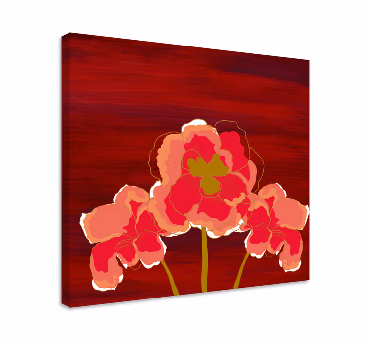 Leinwandbild lebendiges blumen trio - TenStickers