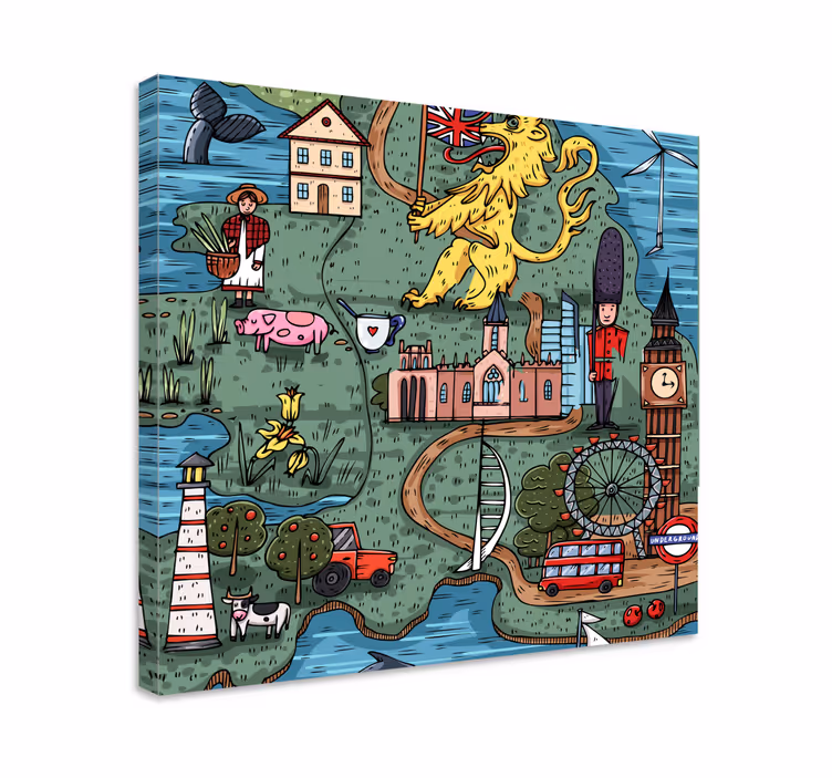 Leinwandbild englandkarte - TenStickers