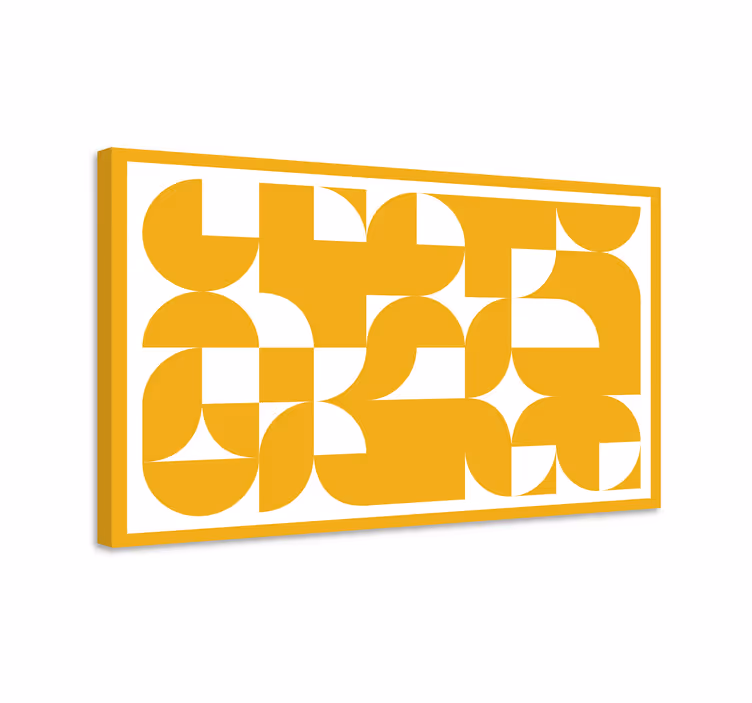 Geometrische Wandbilder Kunst formt gelbes Muster - TenStickers