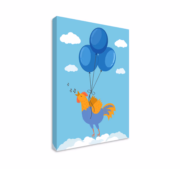 Wandbild tier mit singenden hühnerballons - TenStickers