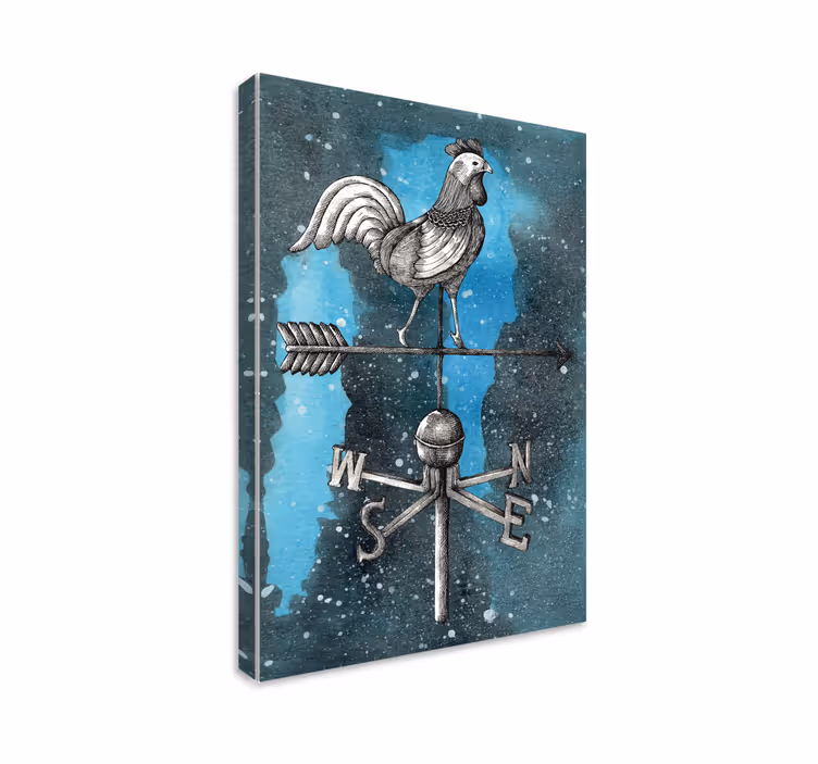 Wandbild tier mit wetterfahne hahn - TenStickers