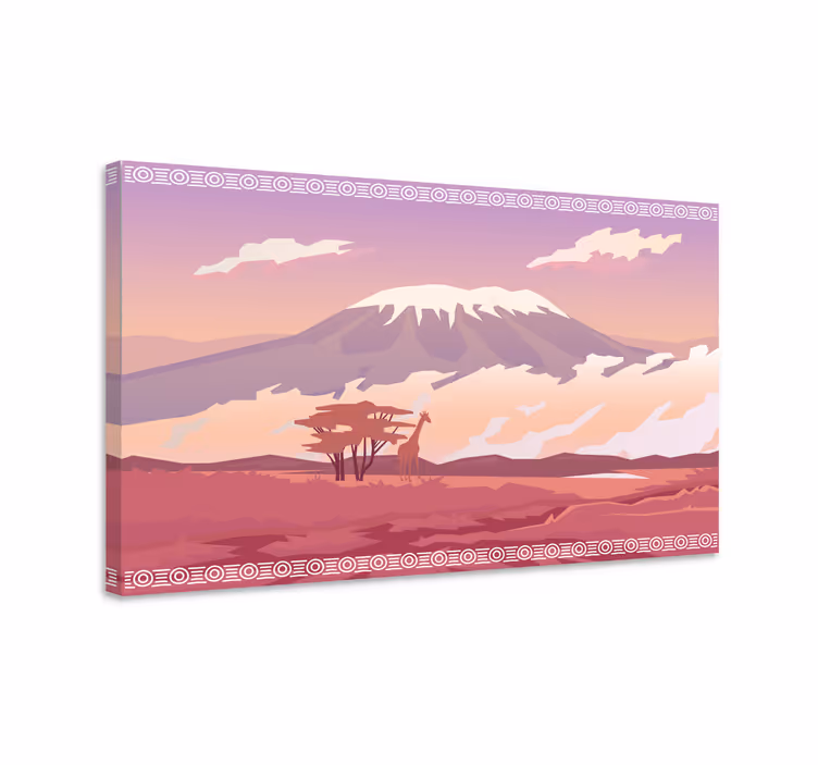 Wandbilder landschaft giraffenblick auf berge - TenStickers