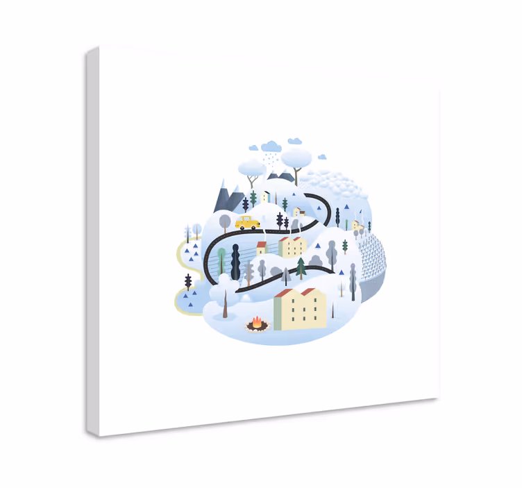 Leinwandbild winterlandschaftliche route - TenStickers