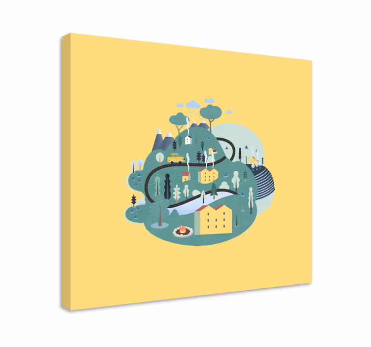 Leinwandbild charmante landschaftsszene - TenStickers