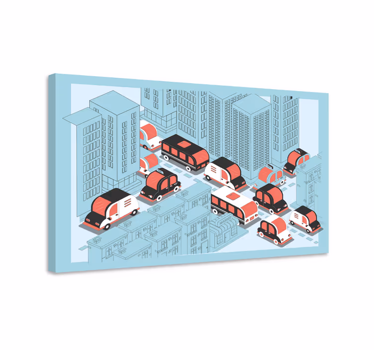 Leinwandbild stadtverkehrsszene - TenStickers