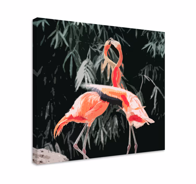 Leinwandbild vogel flamingo paar - TenStickers