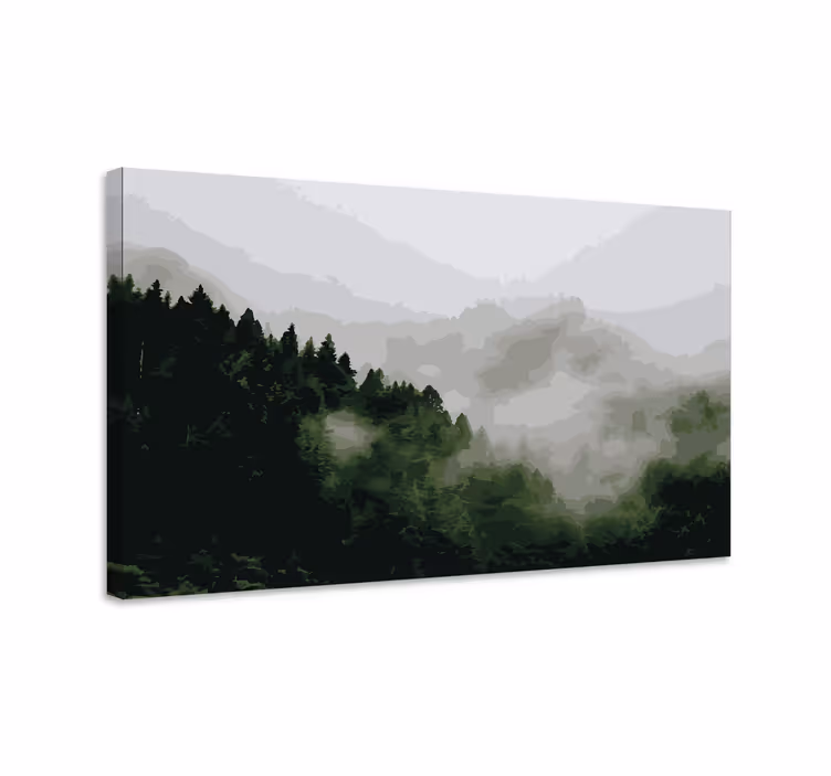 Wandbilder landschaft nebelwald in den bergen - TenStickers