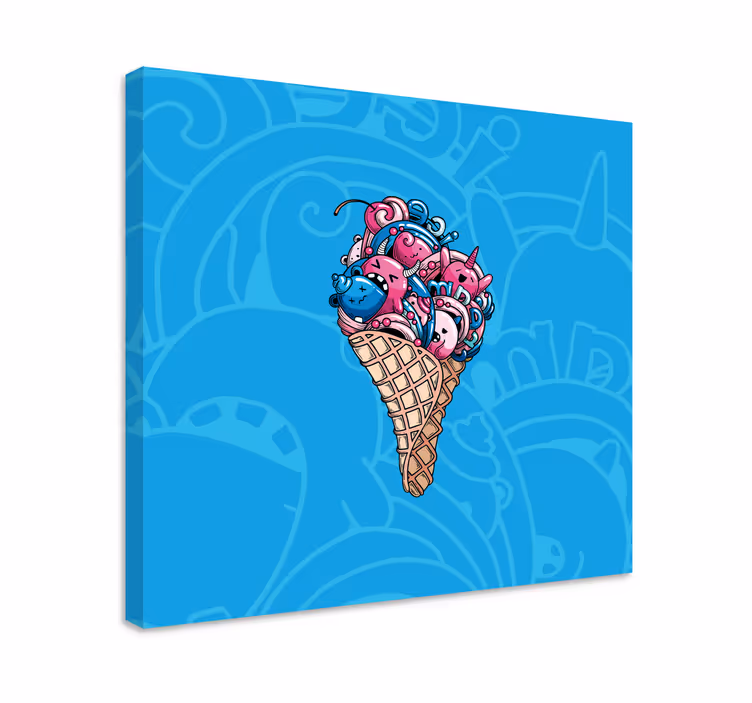 Wandbild musik mit niedlichem eiscreme-motiv - TenStickers