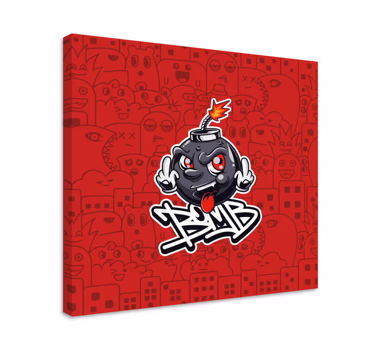 Wandbilder sprüche mit cartoon-bomben-emoji - TenStickers