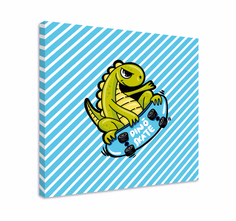 Dinosaurier wandbild dino skateboard spaß - TenStickers
