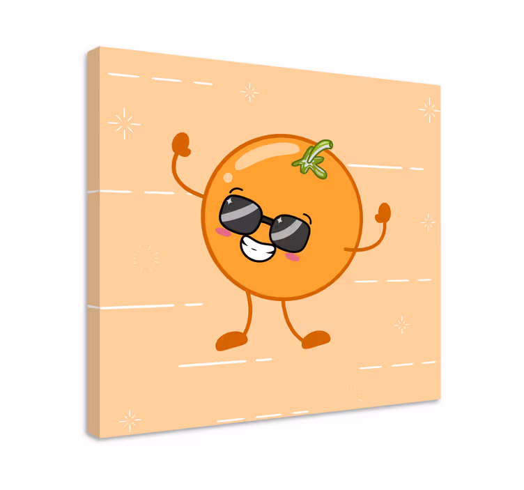 Leinwandbild obst fröhliche orangengestalt - TenStickers