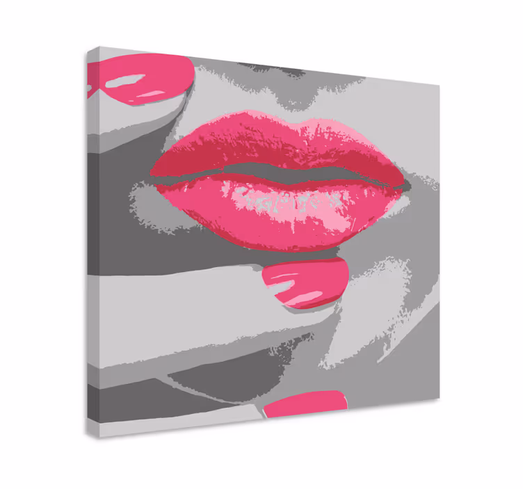 Wandbilder vintage mit pinkem lippenmotiv - TenStickers