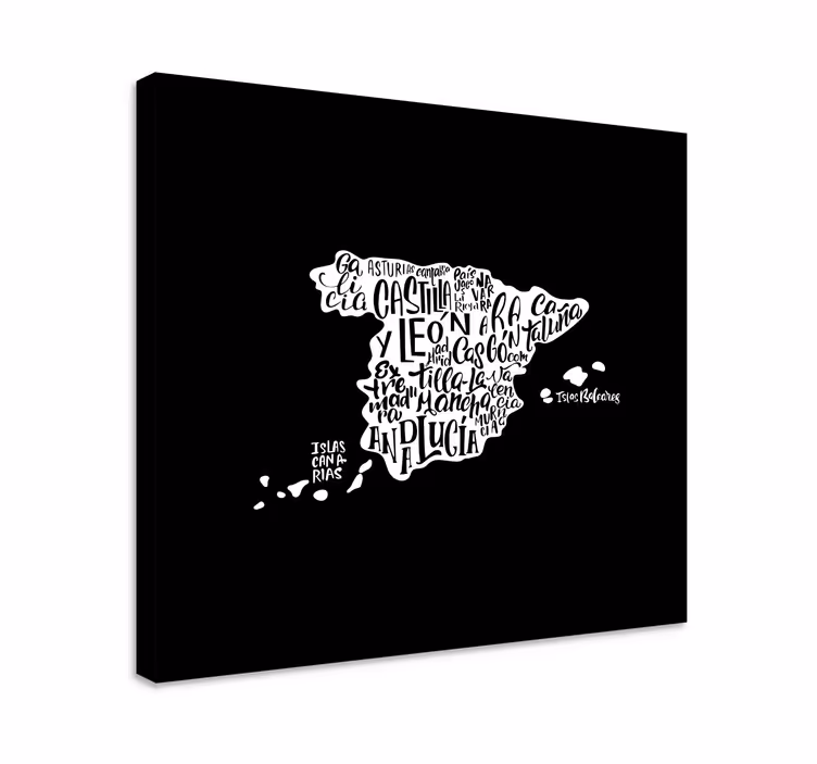 Weltkarte leinwand kreative karten-typografie - TenStickers