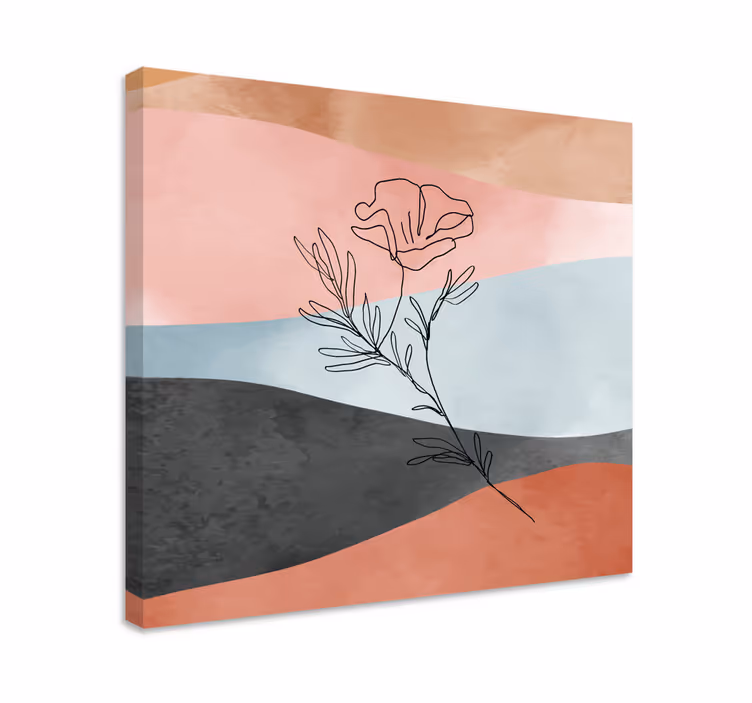 Leinwandbild abstrakter blumenskizze - TenStickers
