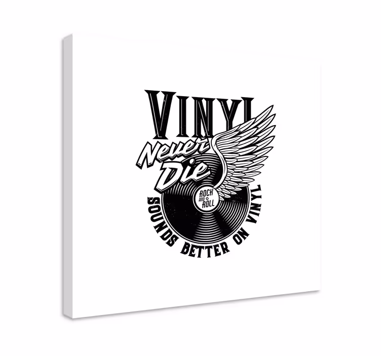 Wandbild musik mit flügeln aus schallplatten - TenStickers