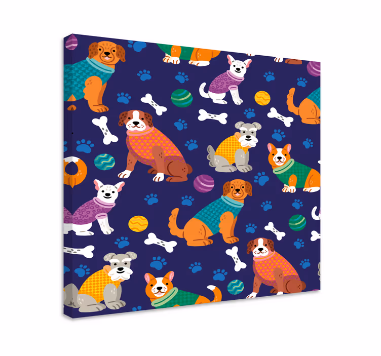 Wandbilder Hunde verspielte hundegefährten - TenStickers