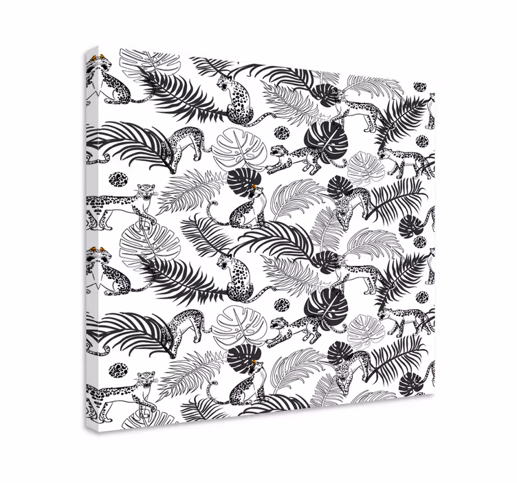 Wandbild tier schwarzweiß dschungel - TenStickers