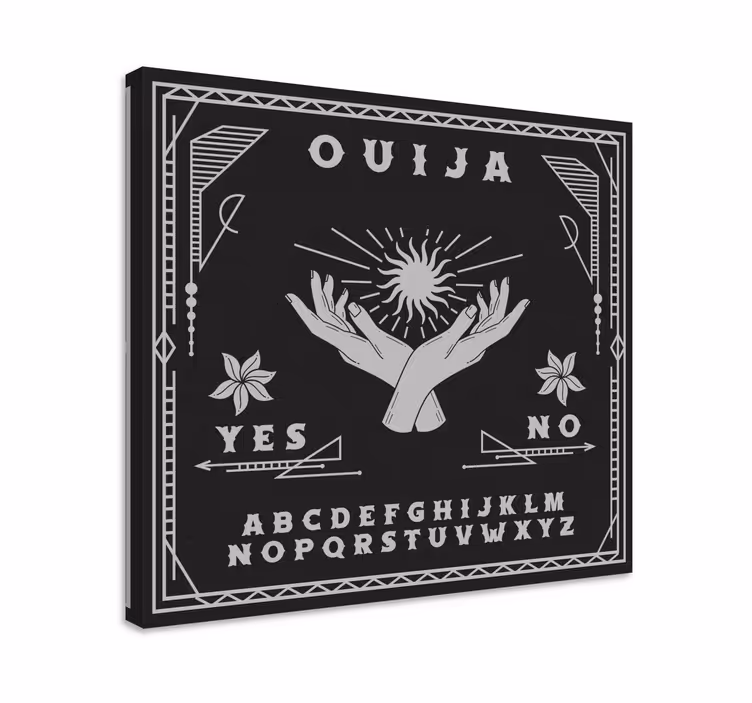 Leinwandbild für Zuhause Schwarz-weiß-ouija-brett - TenStickers