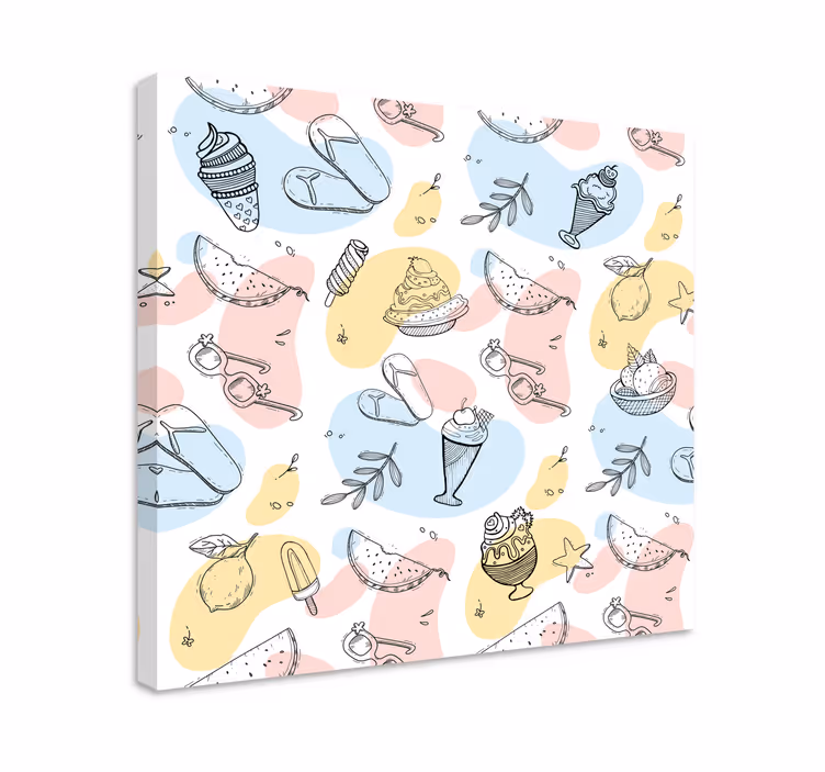Leinwandbild ornament sommerliche leckereien - TenStickers