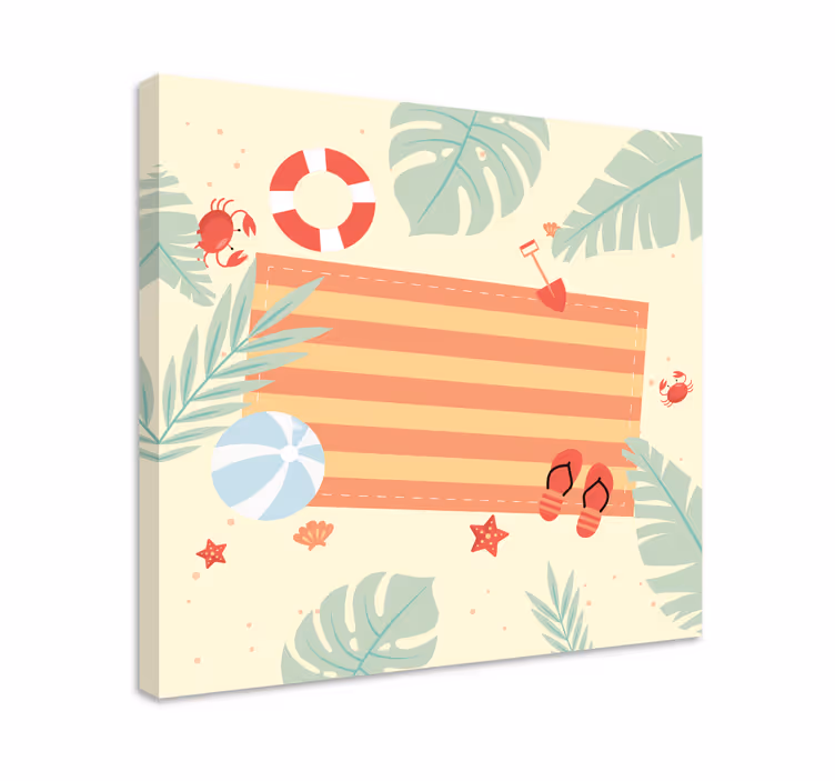 Leinwandbild mit strandmotiv elementen - TenStickers