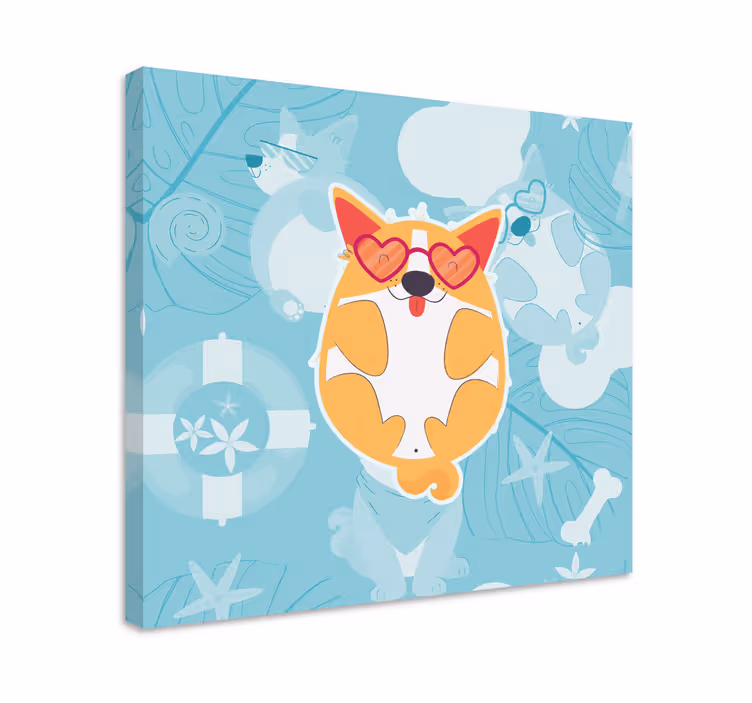 Wandbilder hunde charmanter corgi entspannt - TenStickers