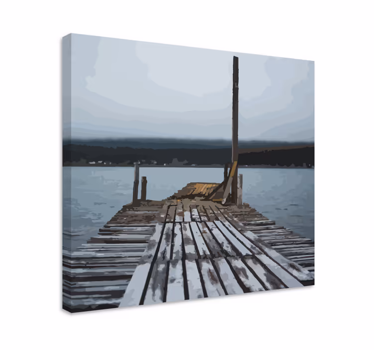 Leinwandbild ruhiges holzsteg - TenStickers