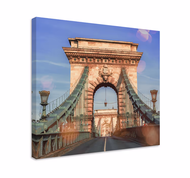 Leinwandbild blick auf die kettenbrücke - TenStickers