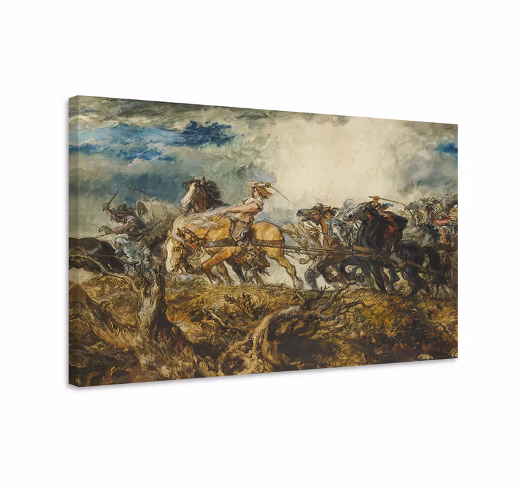 Pferde leinwand historische reiter - TenStickers