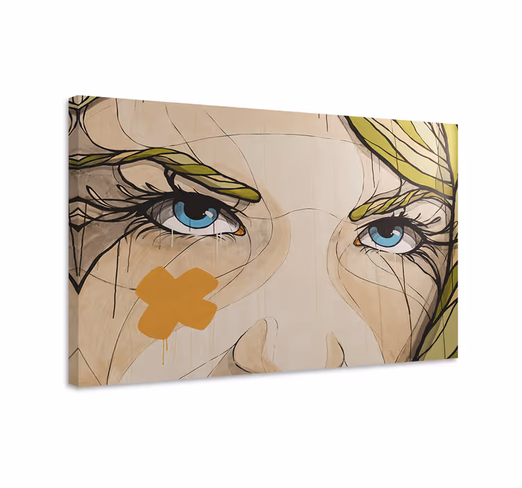 Leinwandbild ausdrucksvolles frauenporträt - TenStickers