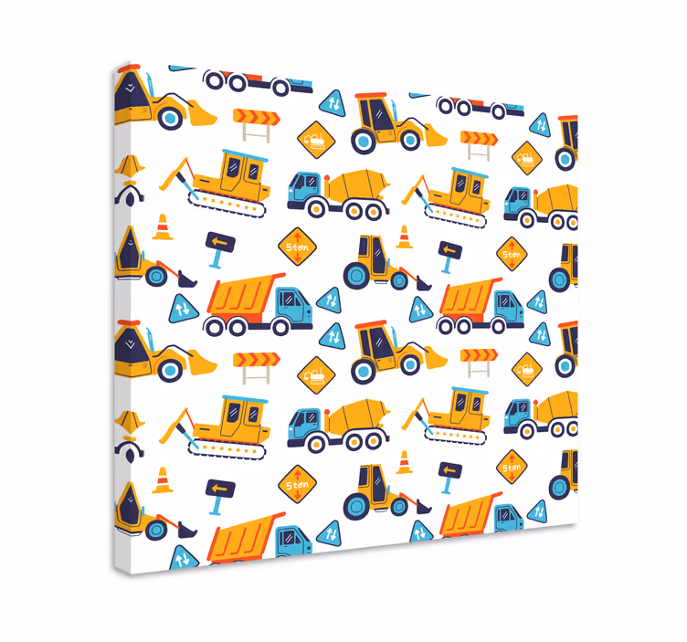 Leinwandbild Kinder baufahrzeug spaß - TenStickers