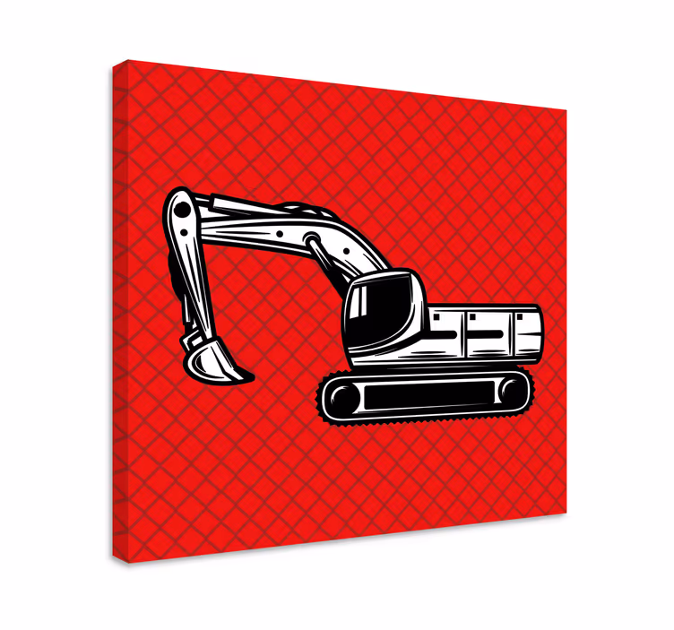 Leinwandbild sport bagger baumaschine - TenStickers