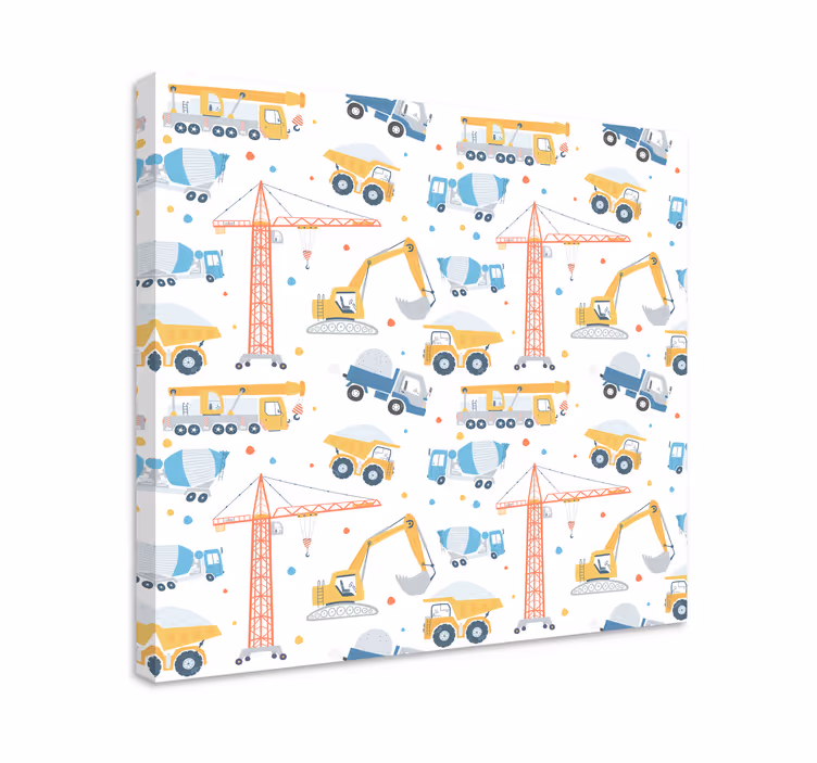 Leinwandbild sport spielende baumaschinen - TenStickers